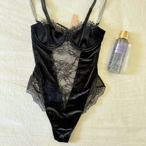 Black Wicked Velvet Lace Teddy